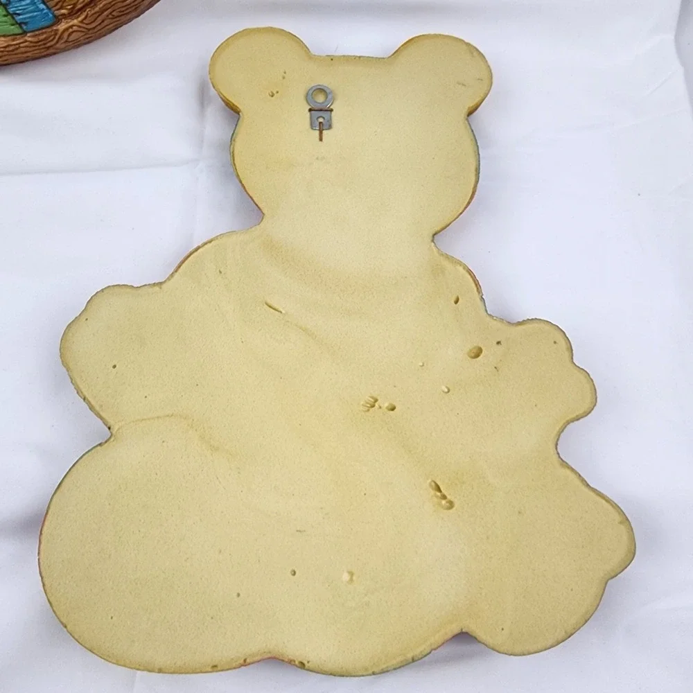 Vtg Syroco Foam Craft‎ Patchwork Rocking Horse Teddy Bear, Nursery Wall Baby